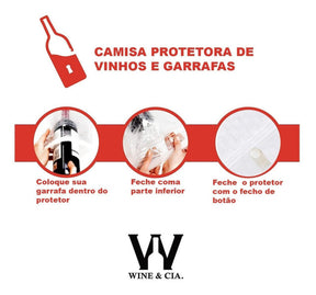 Protetor de garrafa de vinho em plástico bolha – Wine Skin – 12 unidades