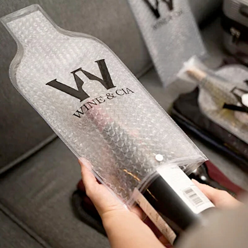 Protetor de garrafa de vinho em plástico bolha – Wine Skin – 12 unidades